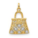 14k and White Rhodium Diamond Handbag Charm