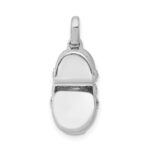 14k White Gold Diamond Baby Boy Shoe Pendant - Image 3