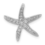 14k White Gold 1/4 carat Diamond Starfish Chain Slide Pendant