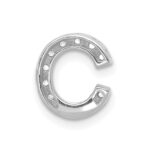 14K  White Gold Diamond Letter C Initial Charm - Image 3