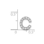 14K  White Gold Diamond Letter C Initial Charm - Image 4