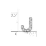 14K  White Gold Diamond Letter J Initial Charm - Image 4