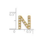 14K  Diamond Letter N Initial Charm - Image 4