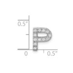 14K  White Gold Diamond Letter P Initial Charm - Image 4