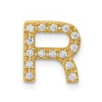 10K  Diamond Letter R Initial Charm