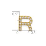10K  Diamond Letter R Initial Charm - Image 4