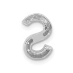 14K  White Gold Diamond Letter S Initial Charm - Image 3