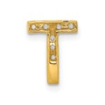 14K  Diamond Letter T Initial Charm - Image 3
