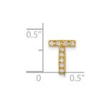 14K  Diamond Letter T Initial Charm - Image 4