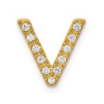 14K  Diamond Letter V Initial Charm