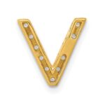 14K  Diamond Letter V Initial Charm - Image 3