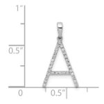 14K White Gold Diamond Letter A Initial Pendant - Image 4