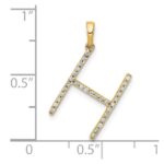 14K Diamond Letter H Initial Pendant - Image 3