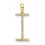 14K Diamond Letter I Initial Pendant