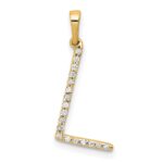 14K Diamond Letter L Initial Pendant