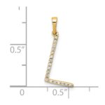 14K Diamond Letter L Initial Pendant - Image 3