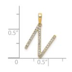 14K Diamond Letter N Initial Pendant - Image 3