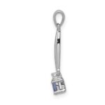 14k White Gold .20 Oval Tanzanite and Diamond Accent Pendant - Image 2