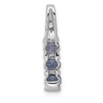 14k White Gold .60 Tanzanite and Diamond 3-Stone Slide Fits up to 2mm Regular/3mm Fancy or Reversible Omega - Image 3