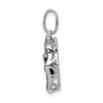 14k White Gold .62 Oval Tanzanite and Diamond Dangle Pendant - Image 2