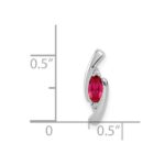 14k White Gold Diamond and .31 Oval Ruby Fancy Chain Slide - Image 4