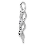 10k White Gold 1/15 carat Lab Grown Diamond VS/SI+ G+ and Lab Created Blue Sapphire Twist Chain Slide Pendant - Image 2