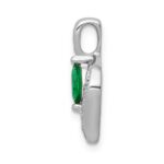 14k White Gold  Diamond and Marquise Emerald Chain Slide - Image 2