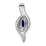 14k White Gold Diamond and .29 Marquise Sapphire Chain Slide - Image 3