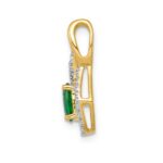 14k Diamond and Oval Emerald Fancy Pendant - Image 2