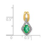 14k Diamond and Oval Emerald Fancy Pendant - Image 4