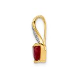 14k Diamond and Lab Created Ruby Heart Pendant Fits up to 2mm Regular/5mm Fancy or Reversible Omega - Image 2
