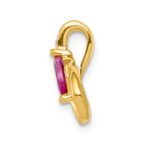 14k Diamond and .28 Marquise Ruby Teardrop Chain Slide - Image 2