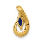 14k Diamond and .28 Marquise Sapphire Teardrop Chain Slide - Image 3