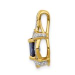 14k Diamond and Oval Sapphire Fancy Vintage Pendant - Image 2
