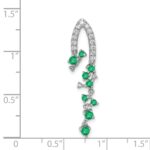 14k White Gold Diamond and Emerald Slide Fits up to 2mm Regular/3mm Fancy or Reversible Omega - Image 4