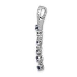 14k White Gold 1/5 carat Diamond and .36 Sapphire Slide Fits up to 2mm Regular/3mm Fancy or Reversible Omega - Image 2