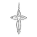 14k White Gold 1/3 carat Diamond Fancy Cross Pendant - Image 3