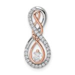 14k Two-tone White and Rose Infinity 1/4 carat Diamond Chain Slide
