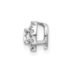 14k White Gold 1/3 carat Lab Grown Diamond VS/SI+ G+ Round Halo Chain Slide Pendant - Image 2