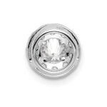 14k White Gold 3/4 carat Lab Grown Diamond VS/SI+ G+ Round Halo Chain Slide Pendant - Image 3