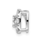 14k White Gold 3/4 carat Lab Grown Diamond VS/SI+ G+ Complete Cushion Halo Chain Slide Pendant - Image 2