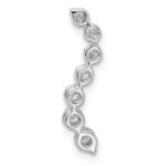 14k White Gold 1/3 carat Lab Grown Diamond VS/SI+ G+ Seven Stone Curved Bar Chain Slide Pendant - Image 3