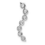 14k White Gold 1/2 carat Lab Grown Diamond VS/SI+ G+ Seven Stone Curved Bar Chain Slide Pendant - Image 3
