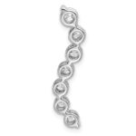14k White Gold 1 carat Lab Grown Diamond VS/SI+ G+ Seven Stone Curved Bar Chain Slide Pendant - Image 3