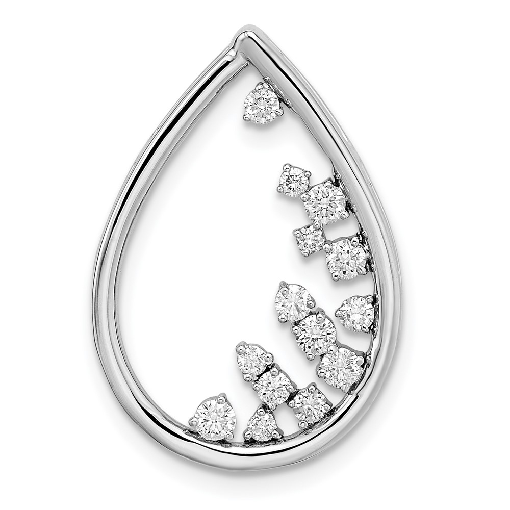 PM6829-034-WA.jpg 14k White Gold Polished 1/3 carat Diamond Fancy Teardrop Chain Slide - Image 1