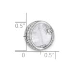 14k White Gold 1/10 carat Diamond and Moonstone Star and Moon Chain Slide - Image 5