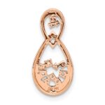 14k Rose Gold 1/8 carat Diamond Double Teardrop Chain Slide - Image 3