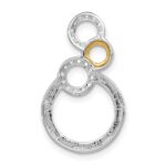 14k Two-tone Polished 1/6 carat Diamond Circles Chain Slide - Image 3