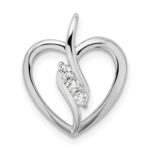 14k White Gold 1/10 carat Lab Grown Diamond VS/SI+ G+ Complete Open Heart Pendant