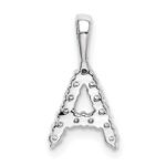 14k White Gold 1/8 carat Lab Grown Diamond VS/SI+ G+ Complete Letter A Initial Pendant - Image 3